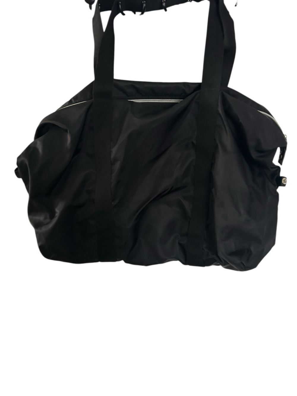 Victoria's Secret Black Zip Tote with Holographic Heart Logo - Picture 2 of 2